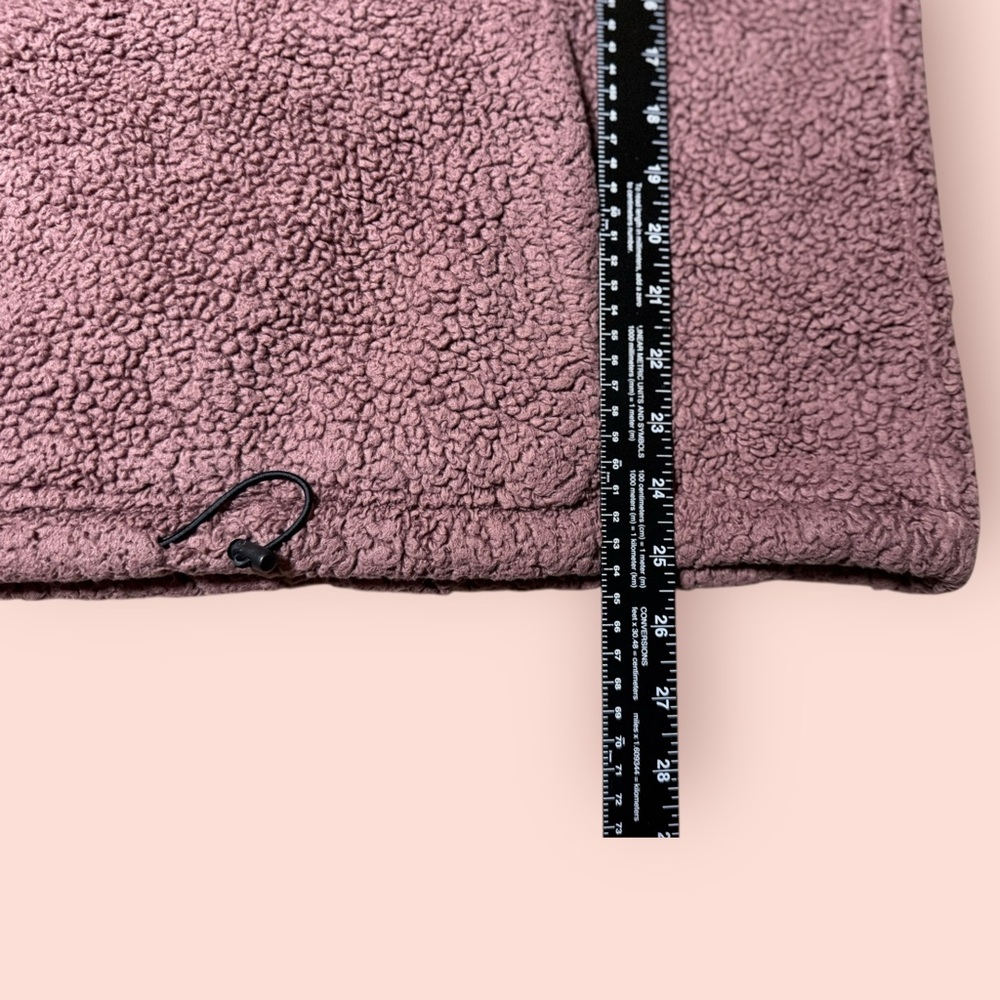 PINK Victoria’s Secret Sherpa Quarter Zip Pullover Sweatshirt Mauve Cozy Fleece - Picture 10 of 11
